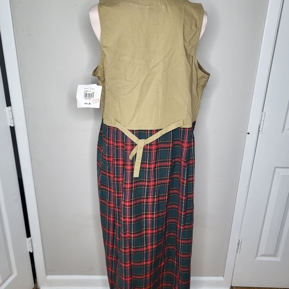 Vintage Casey & Max NWT New Long Winter Christmas Jumper Tan Red Size Large - Picture 7 of 9